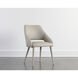 Galen Linea Light Grey Leather Dining Armchair